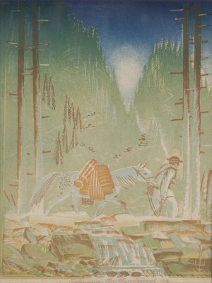 Edmund Ludwik Bartłomiejczyk (1885 Warszawa - 1950 Warszawa), Góral prowadzący konia, 1932