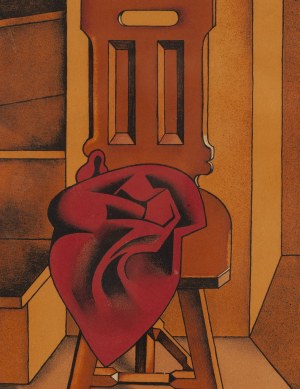 Henryk Berlewi (1894 Warszawa - 1967 Paryż), Krzesło z czerwoną draperią, 1953