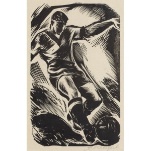 Stanisław Raczyński (1903 Wadowice - 1982 Krakov), Fotbal z portfolia Sport v grafice, 1954