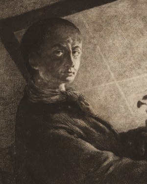 Jan Piotr Norblin de la Gourdaine (1745 Misy-Faut-Yonne - 1830 Paryż), Autoportret z ekranem, po 1778