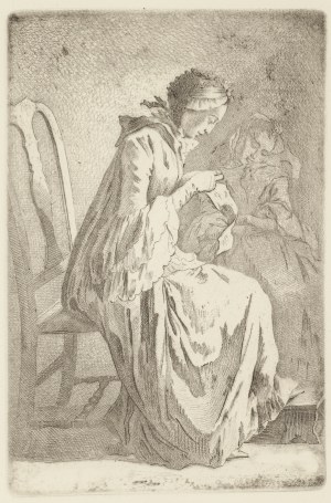 Daniel Chodowiecki (1726 Gdańsk - 1801 Berlin), Dwie siedzące panie (Pani Quantin i żona artysty), 1758