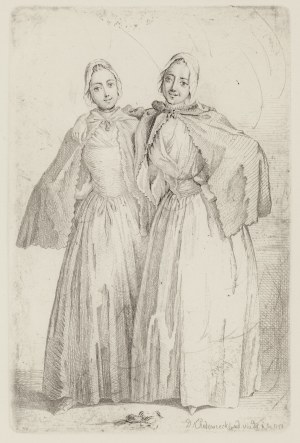 Daniel Chodowiecki (1726 Gdańsk - 1801 Berlin), Dwie stojące damy, 1758