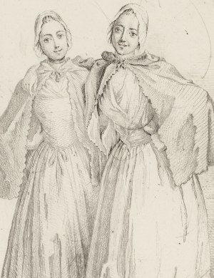 Daniel Chodowiecki (1726 Gdańsk - 1801 Berlin), Dwie stojące damy, 1758