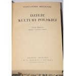 [sygnowana oprawa Helena Karpińska] BRUCKNER Aleksander - Dzieje kultury polskiej, 1-4 komplet. Wydanie 1. Kraków 1931-1946.