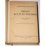[sygnowana oprawa Helena Karpińska] BRUCKNER Aleksander - Dzieje kultury polskiej, 1-4 komplet. Wydanie 1. Kraków 1931-1946.