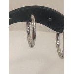 18K GOLD AND DIAMOND HOOP EARRINGS