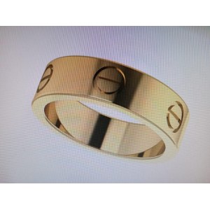 WIDE 18K GOLD WEDDING RING WITH CARTIER DESIGN