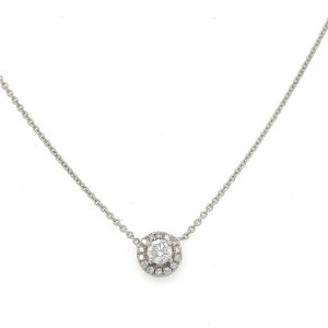 TOUR DE COU EN OR BLANC AVEC DIAMANTS - PND30301