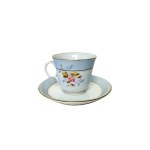 OLD LOKET | Antique Porcelain Tea Set | Blue &amp; White | 24k Gold Decoration | Czechoslovakia 1930s