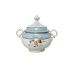 OLD LOKET | Antique Porcelain Tea Set | Blue &amp; White | 24k Gold Decoration | Czechoslovakia 1930s