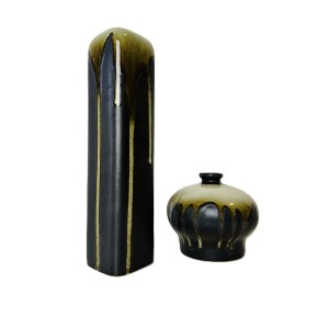 DITMAR URBACH | Retro Stoneware Vase Set (2 pcs) | Czechoslovakia 1960-1970s