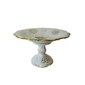 Luxury Pirkenhammer Porcelain Centerpiece | Hand-Painted Bird Motif | Czechoslovakia 1960s