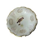 Luxury Pirkenhammer Porcelain Centerpiece | Hand-Painted Bird Motif | Czechoslovakia 1960s