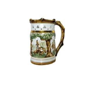 Royal Dux Porcelain Hunting Mug | Decorative Figurative Design