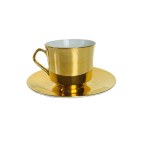 6 Goldtassen und Untertassen mit Drei-Grazien-Motiv, Sammlung EPIAG Laura | Tschechoslowakei 1960er Jahre