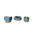 Haas & Czjzek | BRUSSELS EXPO 58 Porcelain Smoking Set, Blue & Gold Decor