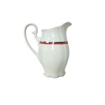Luxury Meissen Porcelain Coffee/Tea Set - White Glaze with Silver &amp; Red Stripe Decoration | 9 Pieces