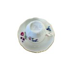 Porcelain Coffee/Tea Set - Dubí Czechoslovakia, White Glaze with Floral Decoration | 6 Cups &amp; Saucers, Sugar Bowl &amp; Teapot