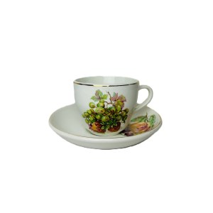 Ditmar Urbach, tasse et soucoupe en porcelaine | Motif de fruits peint à la main