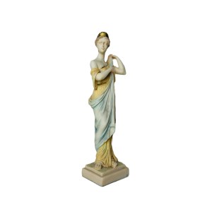 Alabaster Figurine | Women in Dresses | Marked