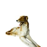 Royal Dux | Porcelain Greyhound Figurine | Elegant Dog Sculpture