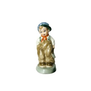Elly Strobach König, Royal Dux | Porcelain Figurine | Blond Boy with Book | 1930s