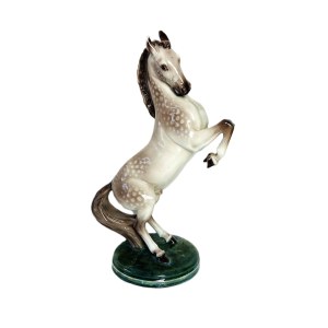 Friedrich Goldscheider (*1845 - 1897), Ceramic Figurine of a Rearing Horse, 19th-century European