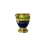 Empire Porcelain Mug with Hand-Painted Bouquet, Cobalt &amp; Gold Decor