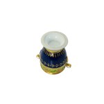 Empire Porcelain Mug with Hand-Painted Bouquet, Cobalt &amp; Gold Decor