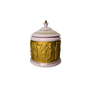 Antique-Style Lidded Porcelain Bowl | Haas & Czjzek, Chodov, Hand-Applied 24k Gold