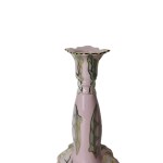 Pink Porcelain Candle Holder with Floral Decoration | Haas &amp; Czjzek, Chodov, 24k Gold