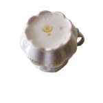 Paar rosa Porzellantassen mit handgemaltem Blumendekor | Haas &amp; Czjzek, Chodov, 24k Gold