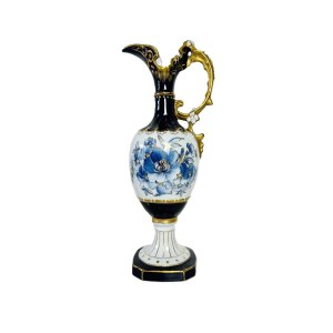 Royal-Dux Bohemia Porcelain Amphora Vase | Luxurious Cobalt and Gold Decoration, 30 cm