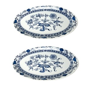 xOnion Pattern / Henrietta Porcelain Serving Tray, 34 cm | Dubí, Czechoslovakia, 1960s