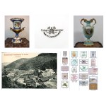 Pirkenhammer Czechoslovakia - Vintage Blue Printed Porcelain Cups &amp; Saucers | 8 Pieces