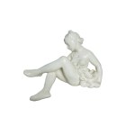 Vintage Ceramic Ballerina Sculpture | JIHOKERA, White Glaze, Czechoslovakia 1970s