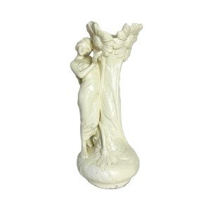 Art Nouveau Figurative Ceramic Vase with Girl Figure | 53 cm Height