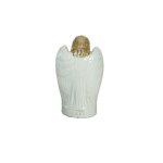 Porcelain Angel Figurine with Cross | Žacléř Czechoslovakia, Hand-Painted and Gilded, 1960s