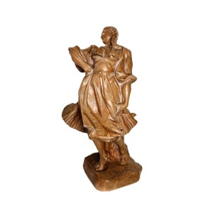 František Úprka (1868-1929), Detvanská Tanečnice | Slovak Folk Dance Figurine, 1920s