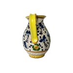 Vintage Stoneware Jug | Hand-Painted Cobalt Floral Motif with Yellow Accents