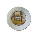 Hand-Painted Porcelain Plates | Horses Motif | Set of 3 | Ø 19 cm | Marked | Vintage