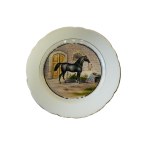 Hand-Painted Porcelain Plates | Horses Motif | Set of 3 | Ø 19 cm | Marked | Vintage