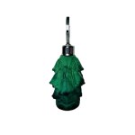 Schlevogt Curt, Antique Art Nouveau Perfume Bottle, Malachite Glass, Relief Floral Decor