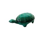 Boîte à bijoux en verre malachite, en forme de tortue, Tchécoslovaquie, années 1970