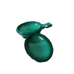 Boîte à bijoux en verre malachite, en forme de tortue, Tchécoslovaquie, années 1970
