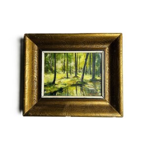 Karel Šilpoch (1908), Forest Interior | Oil on Canvas, 1952, Original Frame