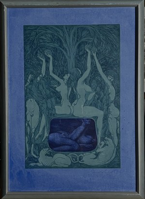 Ernst Fuchs (1930-2015), Jardin d'Éden (Ogród Edenu) 1966