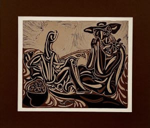 Pablo Picasso (1881-1973) - Les Vendangeurs, (Zbieracze Winogron) 1963 z cyklu Tauromachia - Linocut 1963