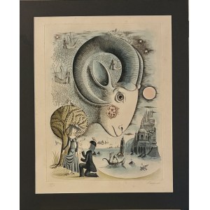 Peynet Raymond 1908-1999, Lovers from the series Signs of the Zodiac: Le Belier (Aries) 1979