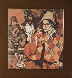 Pablo Picasso (1881-1973) Autoportret jako Arlekin w kawiarni Lapin Agile 1976 (1905 - okres różowy)
